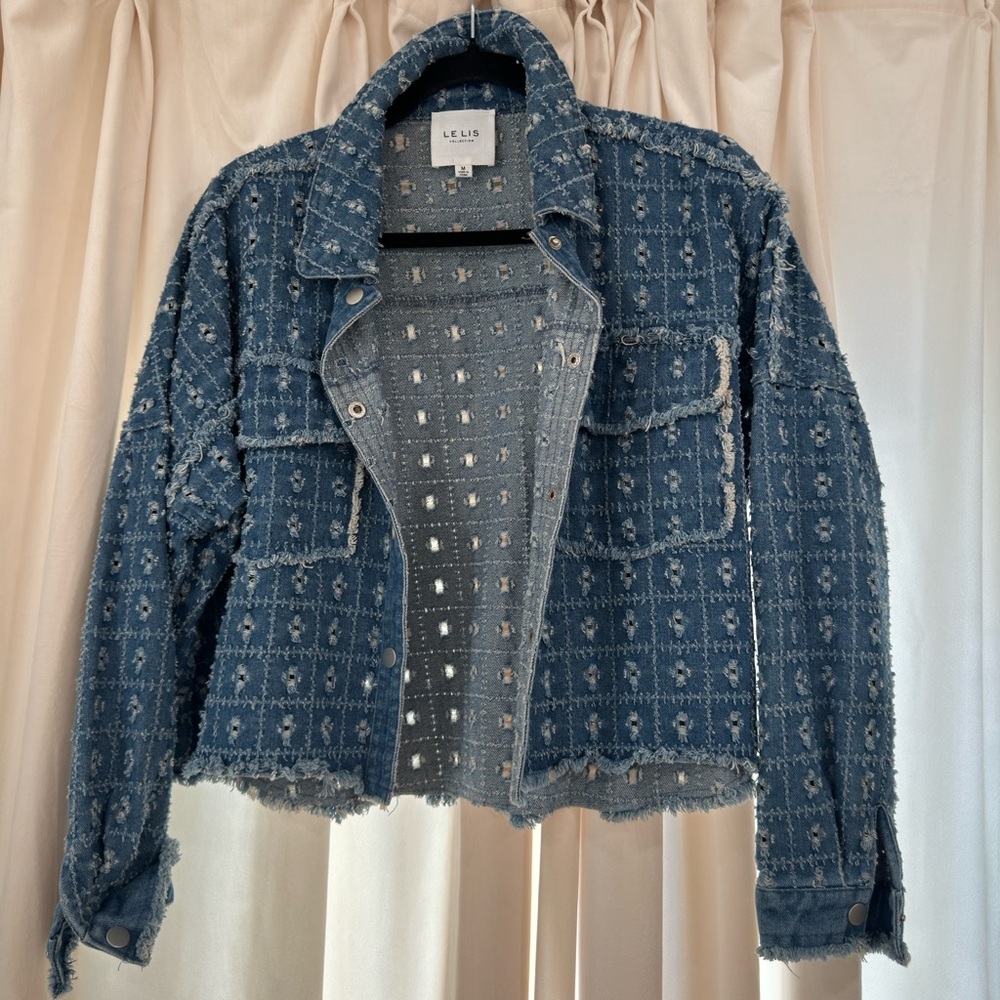 Lelis Blue Distressed Denim Jacket
